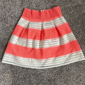 Miami Coral and White Skater Skirt. Sz L